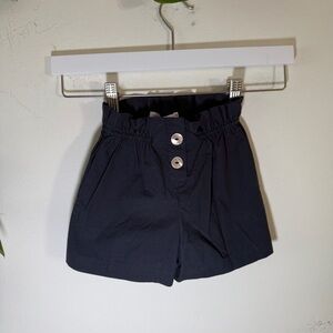 Zara Kids Navy Blue Popplin 100% Cotton Preppy Pull On Shorts